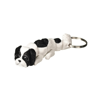 Shih Tzu czarno-biały - brelok do kluczy